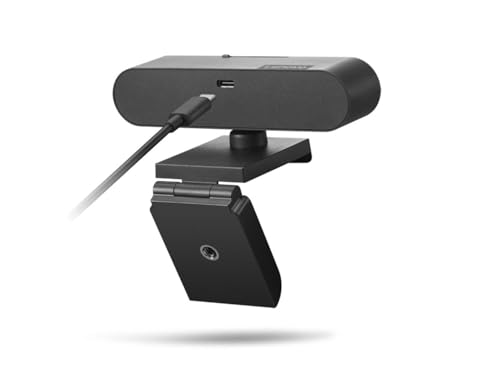 Lenovo HD 1080p Webcam (510 FHD)- Black w/ 4X Digital Zoom, 95° Wide Angle, 360° Rotation Pan & Tilt, Dual Microphones & Windows Hello - color: Black, style: 510 FHD