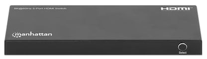 Manhattan HDMI Switch 5 in 1 Out, 8K 60Hz, 4K 120Hz, HDR, IR Remote, Metal Housing, 48Gbps, HDCP 2.3-208482 - size: 5 In x 1 Out