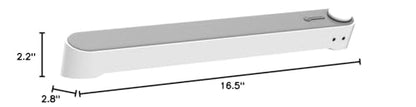 GOgroove Computer Speaker Mini Soundbar - USB Powered PC Sound Bar with Easy Setup Wired AUX, Stereo Audio, Microphone Port, Volume Control Knob, Under Monitor Design for Desktop (White) - color: White and Grey