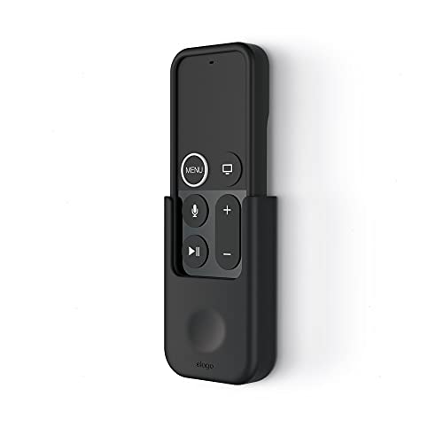 elago Universal Remote Holder Mount Compatible with Apple TV Remote and All Other Remote Controls - Adhesive Tape or Screw Mounting Options, Available Wired Charging [Small] [1st Gen] [Black] - color: Black, size: Small - 1 Gen