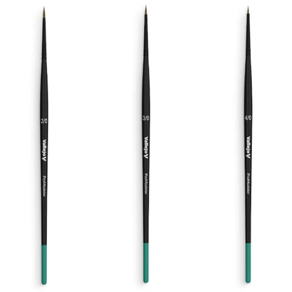 Vallejo - Pro Modeler Series Definition Set | Natural Hair Brushes | Sizes 4/0, 3/0 and 2/0 | Lightweight and Ergonomic Wooden Handles | Ideal for Acrylic Detail Work - style: Pro Modeler Series Definition Kit