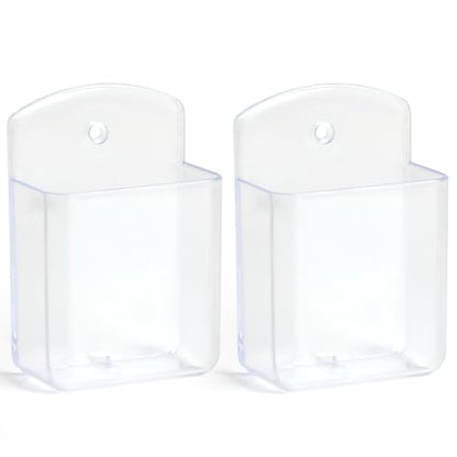 2 Pcs Remote Control Holder Wall Mount, TV Controller Holder, Self Adhesive Remote Holder, Wall Pen Holder Storage Accessories for Home Office School（Clear） - color: Clear&2Pcs