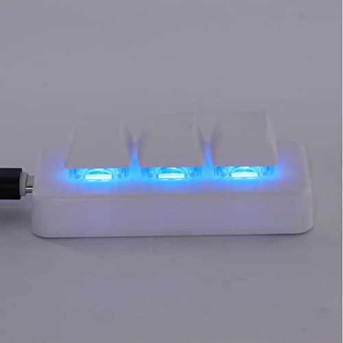 GOWENIC USB Mini 3Keys Keyboard, Cut Copy Paste Macro Pad Keyboard, Programmable OSU Keypad with RGB Led, One Handed Mechanical Gaming Keyboard (White) - color: White