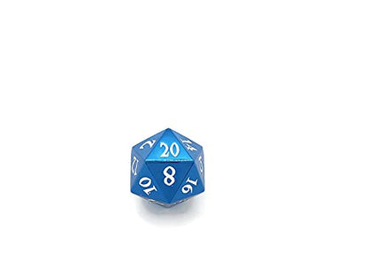 Metal D20 F Dice Critical Fail F 20 Sided Die Set DND Number for Role Playing Game Dungeons and Dragons D&D Pathfinder Black Silver Red Blue Gold Copper Purple Green Pink White (Single Dice, Blue) - color: Blue, style: Single Dice