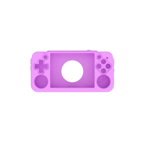 Silicone Protective Case for ANBERNIC RG35XX H Retro Handheld Gaming Console, Soft Sleeve Cover Protector Anti-Bump and Anti-Drop Full Protection, with Lanyard (Purple) - color: Purple