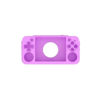 Silicone Protective Case for ANBERNIC RG35XX H Retro Handheld Gaming Console, Soft Sleeve Cover Protector Anti-Bump and Anti-Drop Full Protection, with Lanyard (Purple) - color: Purple