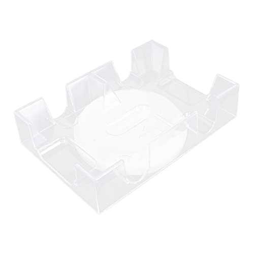 VANZACK Rotating Poker Card Stand with Tray Clear Plastic Storage Rack for Organizing Easy to Clean for Game Supplies