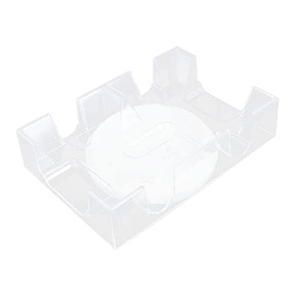 VANZACK Rotating Poker Card Stand with Tray Clear Plastic Storage Rack for Organizing Easy to Clean for Game Supplies