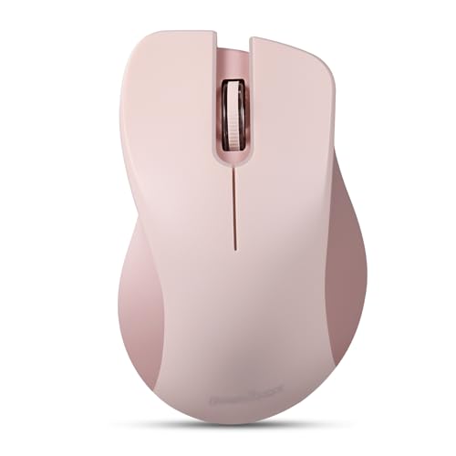 Perixx PERIMICE-621P Wireless Mouse - Silent Click with Ergo Design - Compatible for Desktop and Laptop PC - Wireless 2.4 GHz - Pink - style: Wireless Pink