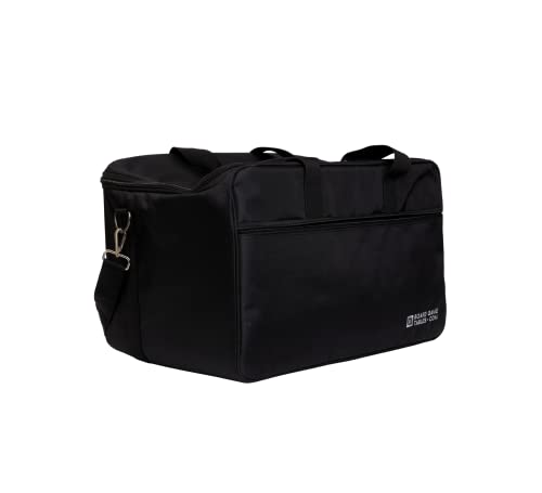 Board Game Bag - Fits 7 Standard Boxes - Carry With Backpack/Shoulder Strap/Luggage Slip - Padded For Protection - Duffle Bag For Travel Or Game Night - Pocket For DND Accessories (Carbon Fiber Black) - color: Carbon Fiber Black