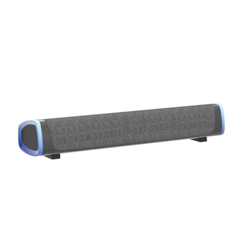 SOULION R30 Computer Speakers Wired 3.5mm Aux with Rotary Switch LED Light | USB Powered Aux Connected with Crystal Sound, Slanted Design PC Speaker for Desktop Laptop Monitor Office Work Music Gray - color: Gray, style: 3.5mm Aux