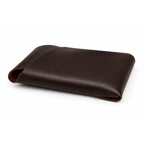 Full Grain Leather Playing Card Holder for Standard Deck, Handmade Leather Poker Card Case, Travel Playing Card Storage Organizer, Deck Protector Wallet, 5.1 x 3.5 x 0.7 Inch, Brown