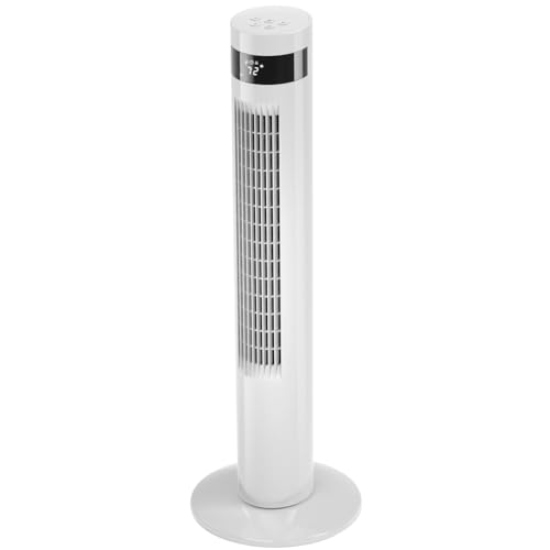 Antarctic Star Tower Fan 85°Oscillating Fan Quiet Cooling 12H Timer Remote Control Bladeless Electric 3 Speeds Wind 3 Modes, 35INCH, WHITE | 85° Oscillating, Quiet Remote Control Bladeless 3 Wind Mode 12H Timer for Bedroom Office - color: White, size: 35