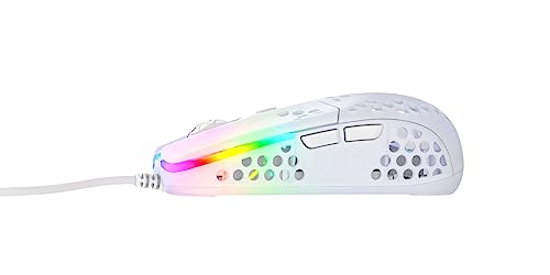 Xtrfy MZ1, Ultra-Light Wired Gaming Mouse, Cutting-Edge Pixart 3389 Sensor, Unique Shape for Optimum Aim, Adjustable RGB Lighting, White Rail Edition