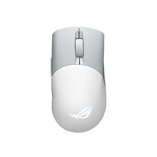 ASUS ROG Keris Wireless Aimpoint Gaming Mouse – Right-Handed Ergonomic, 75g, Tri-Mode Connectivity, 42K DPI, up to 119Hr Battery, PC/Mac Support - White - color: White, style: Keris