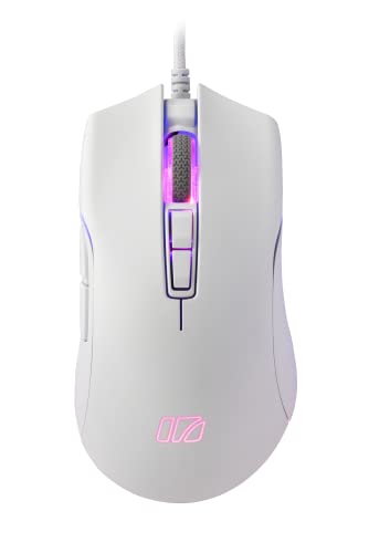 i-rocks M31E RGB Wired Gaming Mouse : 6400 DPI Optical Sensor - 60 Million Click lifespans - Compatible Software - 7 Programmable Buttons - Plain White - color: White