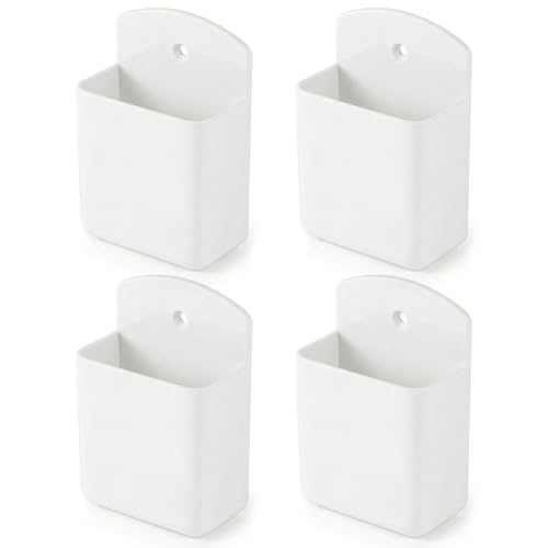 2 PCS Remote Control Holder Wall Mount, TV Remote Control Holder, Self Adhesive Pen Holder Organizers and Accessories for Home Office School (4, White-4Pcs) - color: Set of 4-White