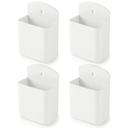 2 PCS Remote Control Holder Wall Mount, TV Remote Control Holder, Self Adhesive Pen Holder Organizers and Accessories for Home Office School (4, White-4Pcs) - color: Set of 4-White