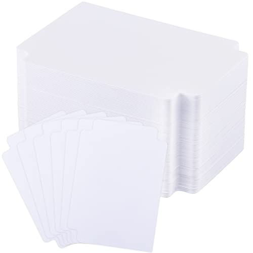 100 Pcs Trading Card Dividers Plastic Card Dividers, Frosted Separator with Tabs Standard Vertical Compatible with Games Sports TCG, 2.7 x 3.8 Inches (White) - color: White