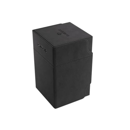 Watchtower 100+ XL Convertible Deck Box - Double-Sleeved Card Storage - Card Game Protector - Nexofyber Surface - Holds Up to 100 Cards - Black Color - Made by Gamegenic - color: Black