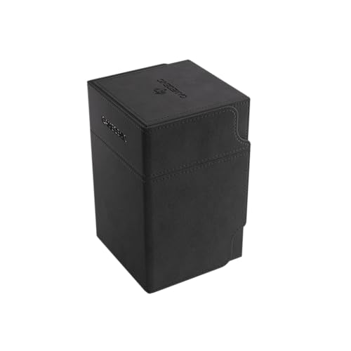 Watchtower 100+ XL Convertible Deck Box - Double-Sleeved Card Storage - Card Game Protector - Nexofyber Surface - Holds Up to 100 Cards - Black Color - Made by Gamegenic - color: Black