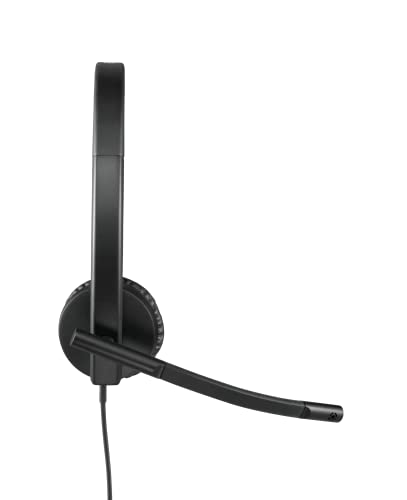 Logitech H570e Stereo Headphones with Noise Cancelling Microphone - Black | USB connectivity, in-line controls with mute button, indicator LED, compatible with PC, Mac, and laptop - size: UC, style: Stereo