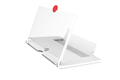Screen Amplifier Magnifier, New Generation Phone Holder Screen Amplifier, 3D HD Video and Gaming Phone Projector-with Foldable Phone Stand, Supports All Smartphones - color: White