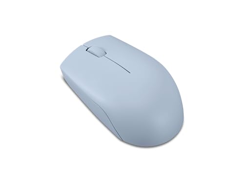 Lenovo 300 Wireless Compact Mouse – 2.4 GHz Cordless Computer Mouse for PC & Laptop with Windows – Ambidextrous Design – Optical Sensor 1000 DPI – 12-Month Battery Life – USB Nano Receiver, Black - color: Frost Blue