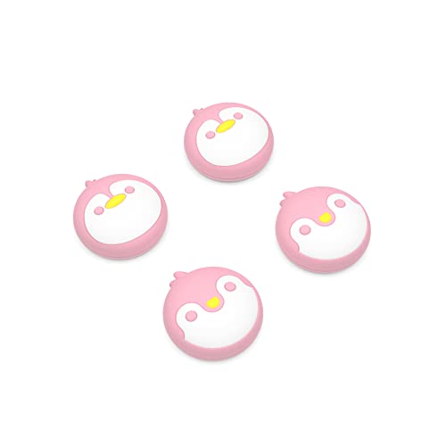 PlayVital Thumb Grip Caps for Xbox Series S/X, Xbox One, Elite Series 2 Controller, Cute Joystick Caps for ps5/EDGE/ps4, Thumbstick Cover for Switch 2 Pro/Switch Pro Controller - Penguin, Pale Red - color: Penguin Pale Red