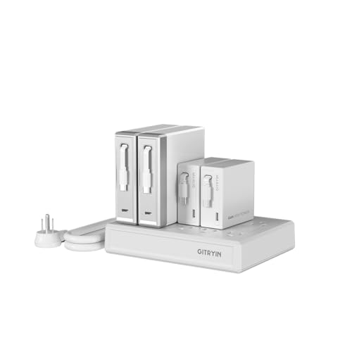 Modular Laptop Charging Station, 2 * 140W, 2 * 65W Retractable USB C Chargers, 8 Type C Ports with Cooling Power Strip, 410W Charging Hub