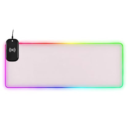 Lavender Blush RGB Gaming Mouse Pad, Large Mousepad with 14 Lighting Modes, Big Mouse Mat LED Extended Mouse Pad Anti-Slip, Computer Keyboard Mousepad Mat 35.4 x 15.7 Inch - color: Lavender Blush, size: Extended XX-Large 35.4x15.7in