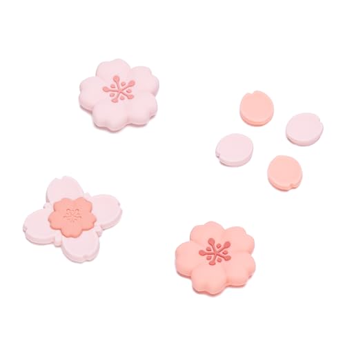 GeekShare Silicone Cross D-Pad Button Caps Set Cute Joystick Cover Compatible with Nintendo Switch 1/2/OLED, ABXY Key Buttons Sticker Joy Con - Sakura - size: Switch 1 / OLED