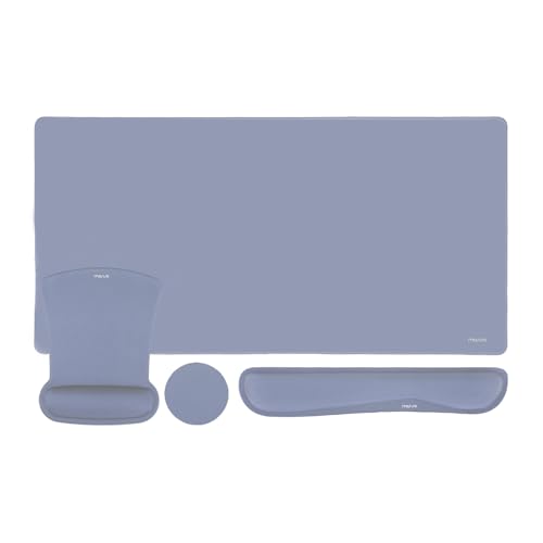 MOSISO Keyboard Mouse Pad Set, Large Gaming Mousepad&Keyboard Wrist Rest&Mouse Wrist Rest&Coaster, Ergonomic Non-Slip Mousepad&Easy Typing Cushion with Memory Foam for Home Office, Lavender Gray - color: Lavender Gray