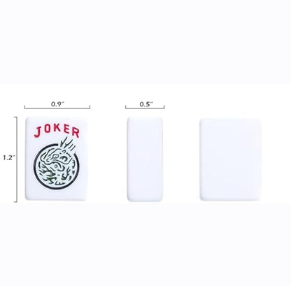 American Mahjong Game Set, 166 Quality White Tiles, 4 All-in-One Color Rack/Pushers, Mahjong Tile Set with Blue Printed Carrying Bag - color: Blue