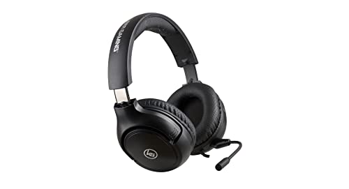 IOGEAR Kaliber UNIKOMM Universal Headset - 50mm Max Bass Drivers - 4-Way Swiveling Noise Isolating Earcups w/Memory Foam - Built-in Volume Control & Mute - Detachable Boom Mic - 3.5mm Connector -