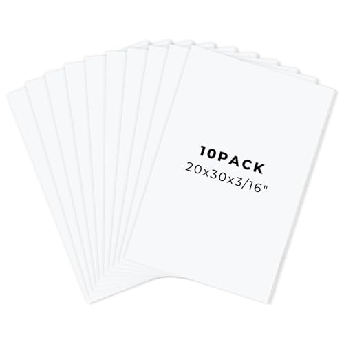 Golden State Art 20x30 White Foam Board 3/16 Thick 10 Pack | Acid Free, Polystyrene, Warp-Resistant, Easy to Cut, For Drawing Presentation, Project, Picture, Decorations & Craft Display - color: White, size: 20x30