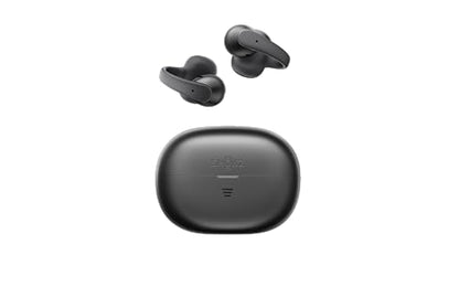 SHOKZ OpenDots Air Open-Ear Clip-On Bluetooth Earbuds, Black, Touch Control | Bluetooth 6.1, 36 hours. Battery, IP55, deep bass, clear calls, secure fit, work and sports - color: Black