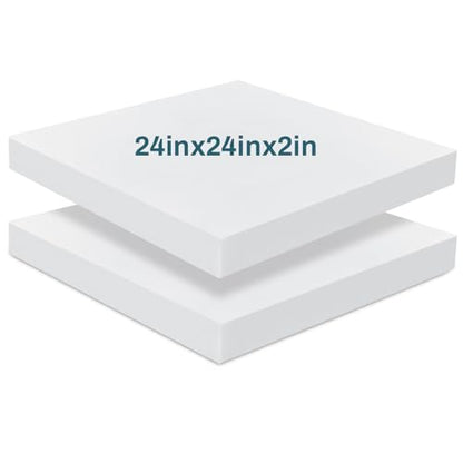 Frienda 2 Pack 2" x 24" x 24" Upholstery High Density Foam Cushion Replacement Square Cut to Size Foam Couch for Chair Couches Padding Shipping Packing DIY Cosplay Projects(White) - color: White, size: 2" X 24" X 24", style: Square