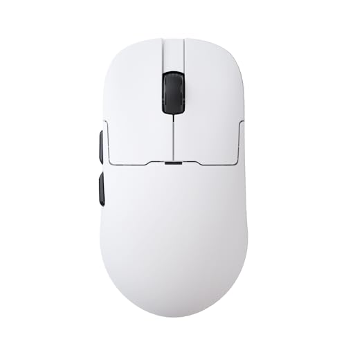 ATTACK SHARK x Ajazz AJ159 Gaming Mouse,2.4G Wireless Mouse,56g Ultralight,26K DPI PAW3395 Sensor,6 Programmable Buttons,Ergonomic Wired Gaming Mouse USB3.0 with 80M Click Switch for PC/MAC - color: AJ159 White