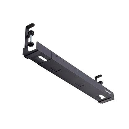 StarTech Under Desk Cable Management Tray, Black (CALB-Desk-Cable-Tray) | Clamp-On Installation, No Drilling Required, Length Adjustable - color: Black, style: Adjustable Width
