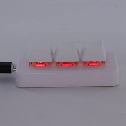 GOWENIC USB Mini 3Keys Keyboard, Cut Copy Paste Macro Pad Keyboard, Programmable OSU Keypad with RGB Led, One Handed Mechanical Gaming Keyboard (White) - color: White