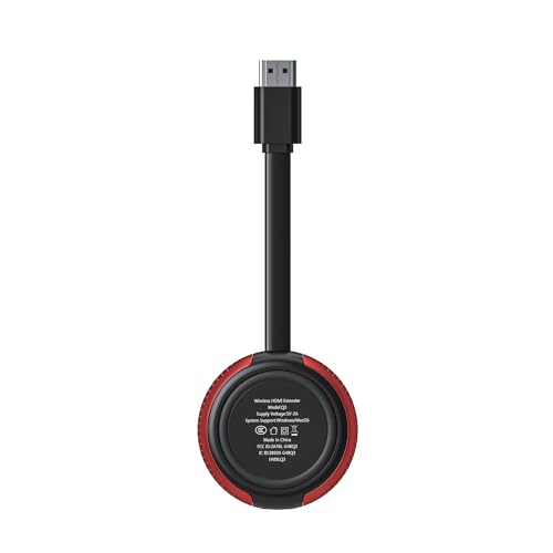 TIMBOOTECH Wireless HDMI Transmitter and Receiver 4K, Casting 5G Stable Video/Audio Wireless HDMI Extender Kit for PC, Laptop, Camera, TV Box, Smartphone, PS5 to Monitor, Projector, HDTV 165FT/50M - color: Red