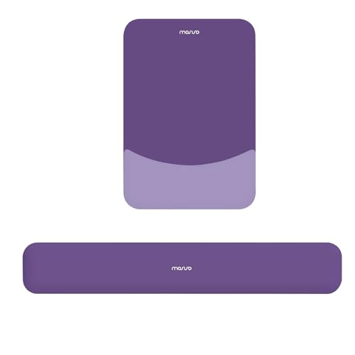 MOSISO Wrist Rest Support Mouse Pad & Keyboard Set, Imperial Purple | Rectangular Ergonomic Mousepad, Non-Slip Base, Home/Office Pain Relief & Easy Typing, Neoprene Cloth & Raised Silicone Lining - color: Imperial Purple