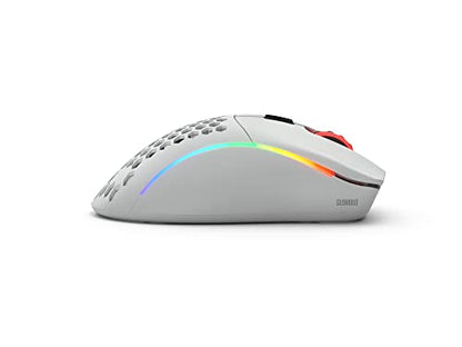 GLORIOUS Model D Wireless Gaming Mouse - 69g Superlight, Lag Free 2.4Ghz Wireless, Up to 71 Hour Battery, RGB, BAMF Sensor, Ergonomic, 6 Buttons - Matte White - color: White, style: Model D (Ergonomic)