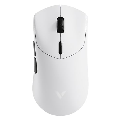 Rapoo VT7 Wireless Gaming Mouse, True 8K Wireless Polling Rate, 53g Lightweight, Up to 750 Hr Battery, Nordic nRF54L15 MCU, 100-Million Mechanical Switch, 10 Programmable Buttons, White - color: White