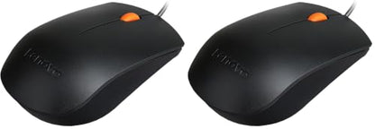 Lenovo GX30M39704 300 - Mouse - Right and Left-Handed - Wired - USB - for 320 Touch-15, 320-14, 320-17, 520-22, 520-24, 520-27, 720-18, Legion Y520-15, V110-15 Black (Pack of 2) - color: Black 300 (Pack of 2)
