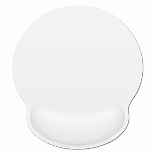 Dapesuom Ergonomic Mouse Pad with Wrist Support, Comfortable Memory Foam Wrist Rest for Easy Typing Pain Relief, Cute Computer Gaming Desktop Mouse Mat with Non-Slip Base for Laptop, Office, White - color: A-Ivory White