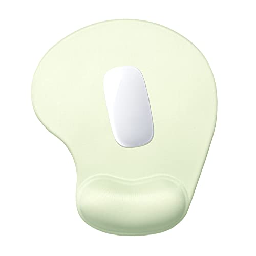 Hsurbtra Ergonomic Mouse Pad with Wrist Rest Support, Gel Mouse Pads with Non-Slip PU Base, Pain Relief Memory Foam Computer Mat, Cute Office Supplies Desk Decro Accessories, Lake Green - color: Lake Green, size: Normal