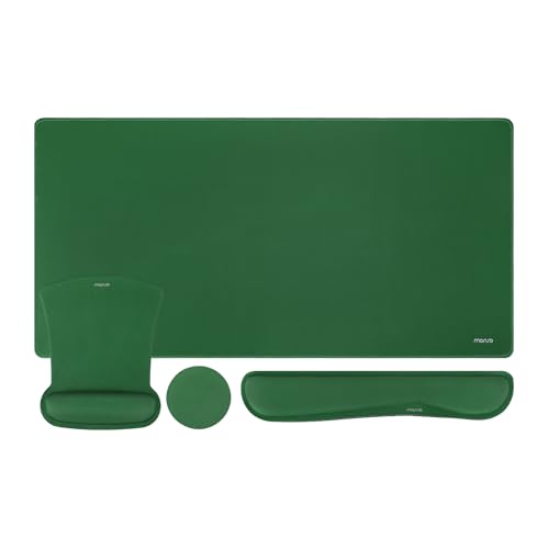 MOSISO Keyboard Mouse Pad Set, Large Gaming Mousepad&Keyboard Wrist Rest&Mouse Wrist Rest&Coaster, Ergonomic Non-Slip Mousepad&Easy Typing Cushion with Memory Foam for Home Office, Jungle Green - color: Jungle Green