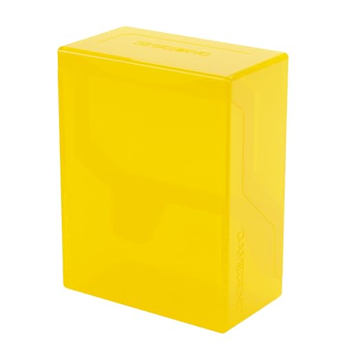 Gamegenic Bastion 50+ XL Deck Box - Compact, Secure, and Perfectly Organized for Your Trading Cards! Safely Protects 50+ Double-Sleeved Cards, White Color, Made - color: Yellow